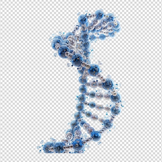 DNA-streng geïsoleerd op wit