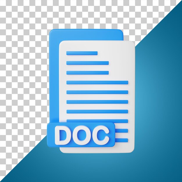 PSD formato file documento doc rendering 3d