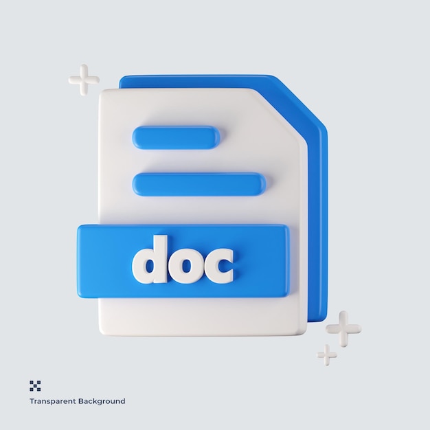 Doc file format 3d icon