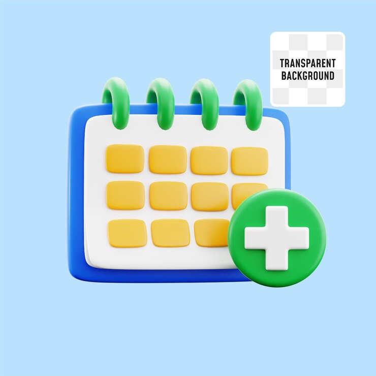 doctor appointment calendar with plus symbol medical hospital 3d icon illustration render design
