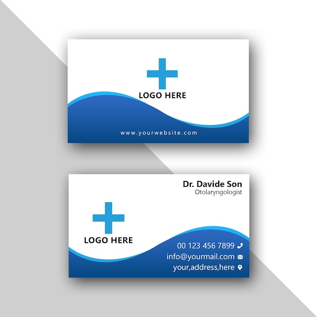 Doctor business card design psd template