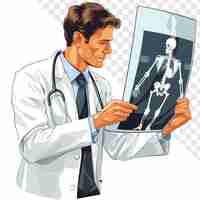 PSD doctor examining xray broken leg illustration