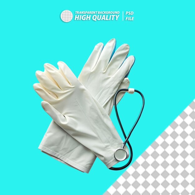 PSD doctor gloves on transparent background