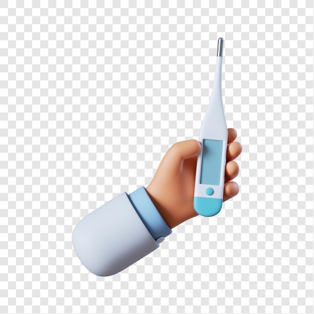 Рука врача с термометром