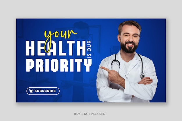 Doctor or healthcare youtube thumbnail design