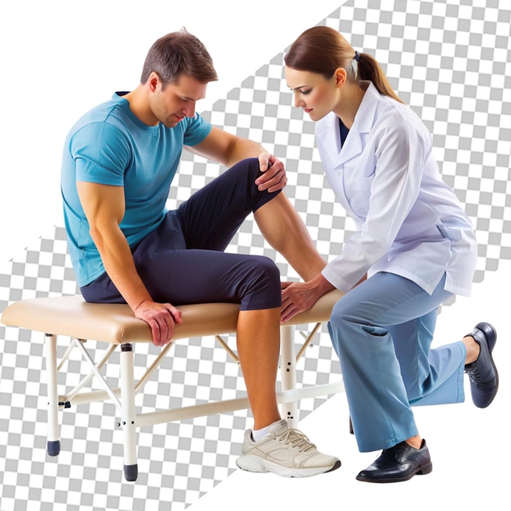 PSD doctor helping patient side view