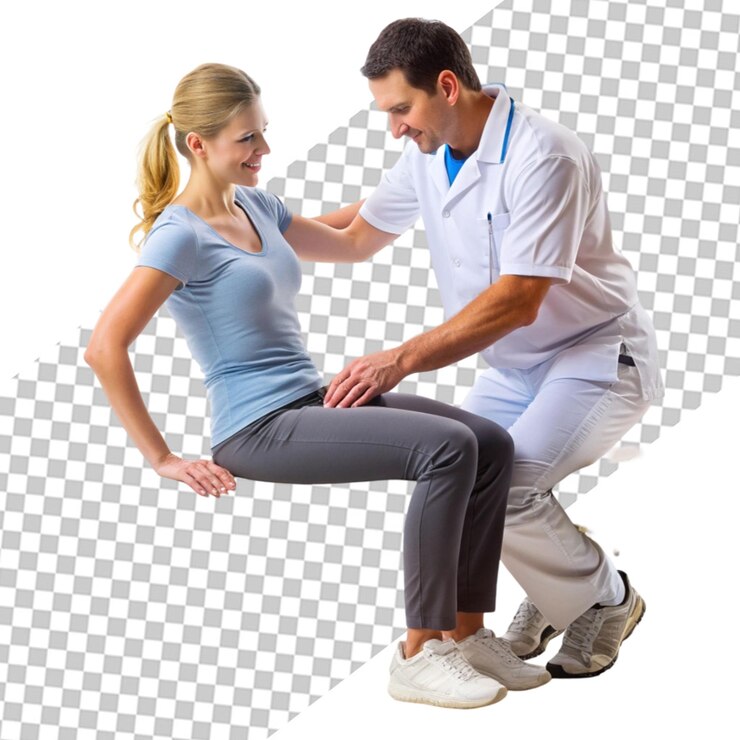 PSD doctor helping patient side view