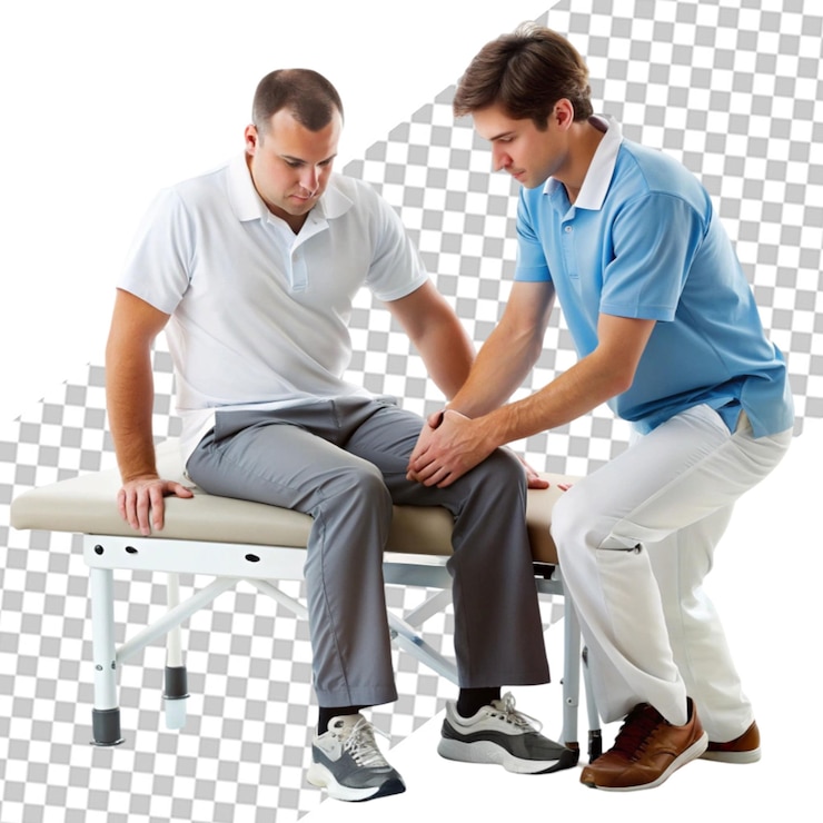 PSD doctor helping patient side view