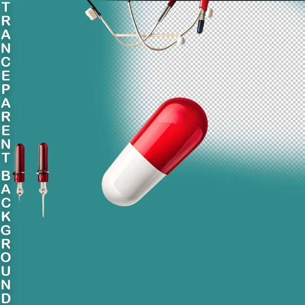 PSD doctor holding pills on transparent background