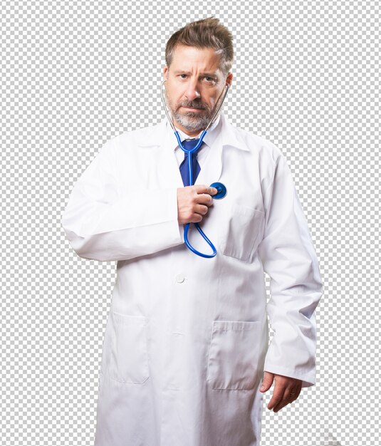 Doctor man on white background