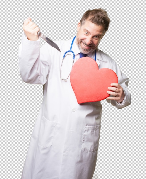 Doctor man with a heart