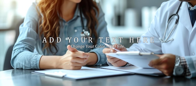 Doctor and patient discussing something while sitting at the table