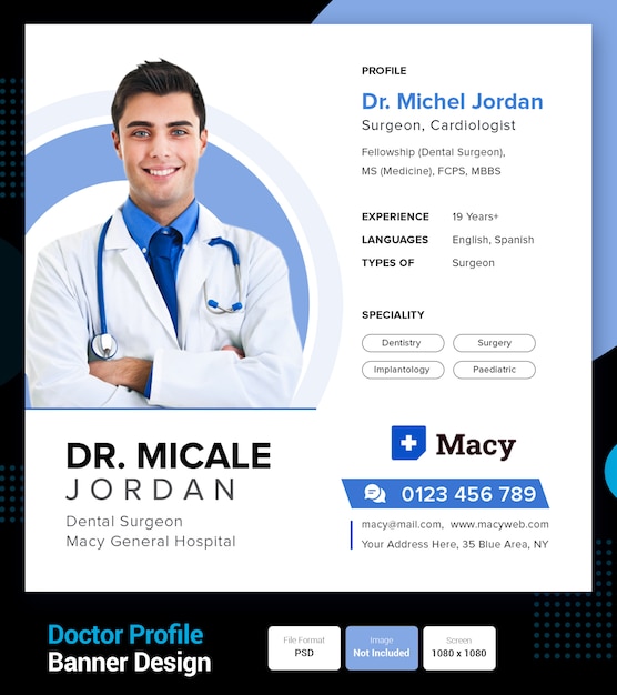 Doctor profile resume or cv design