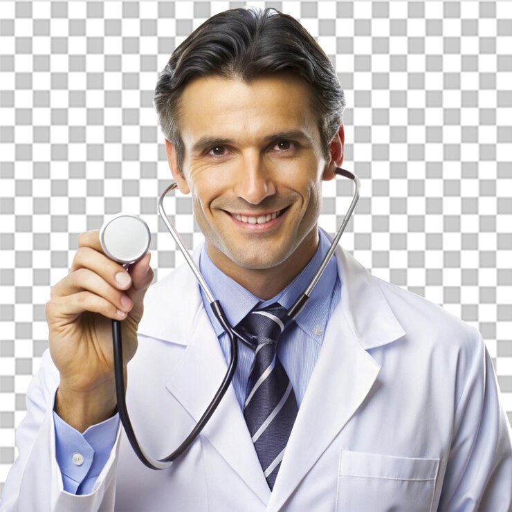 PSD doctor stethoscope isolated on transparent background