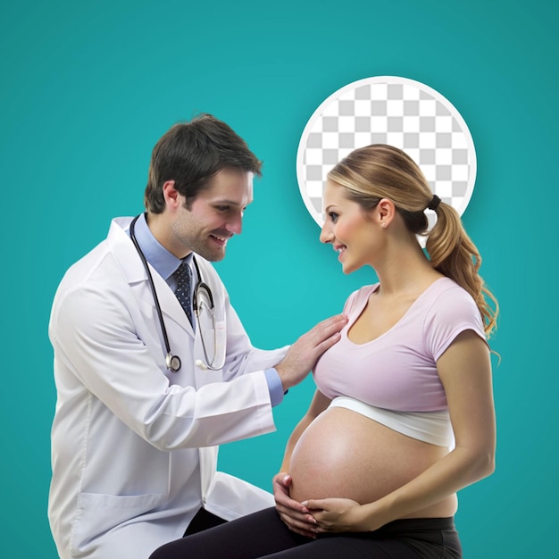 Il medico tocca la pancia di una donna incinta