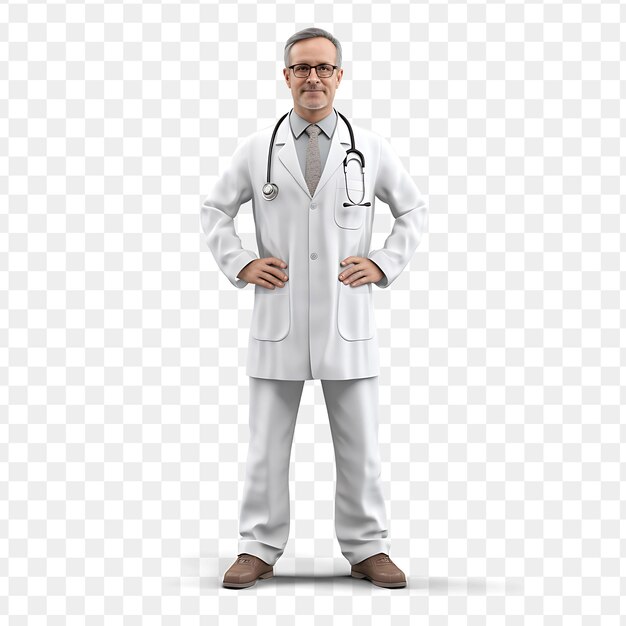 PSD a doctor with his hands on his hips