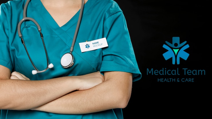 PSD doctor with stethoscope and labour day badge