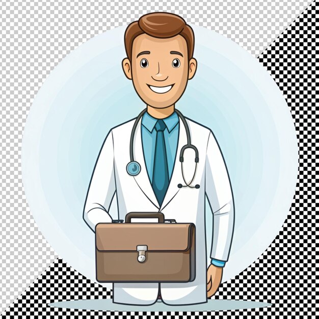 PSD doctor with suitcase vector