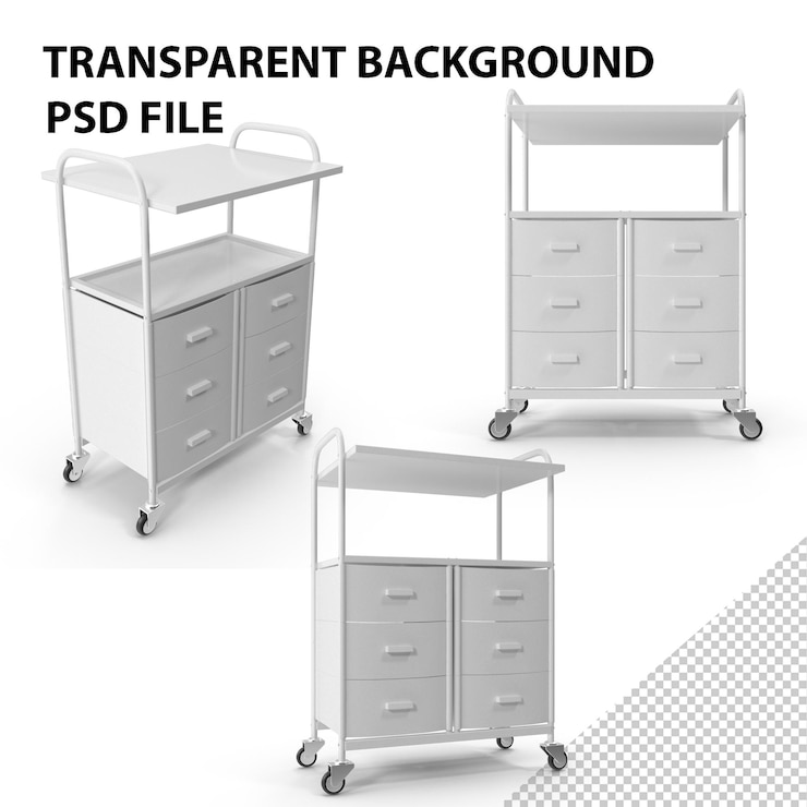 PSD doctors cart on wheels png