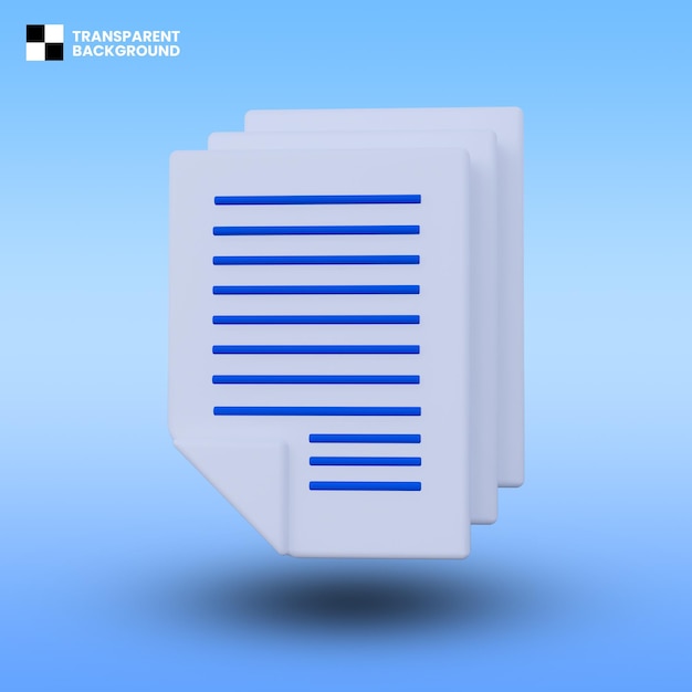 PSD document 3d icon isolated