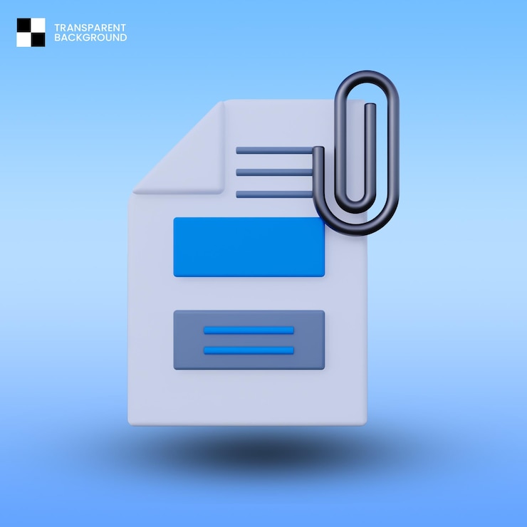 PSD document clip 3d icon isolated