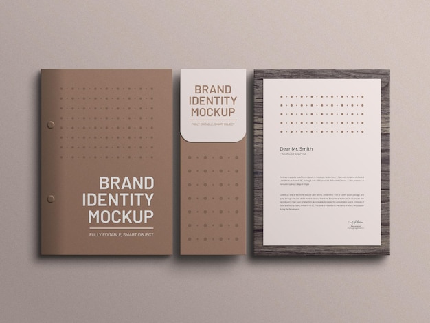 Document file stationery mockup