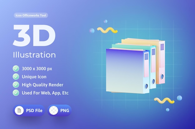 PSD Файлы документов 3d иллюстрация