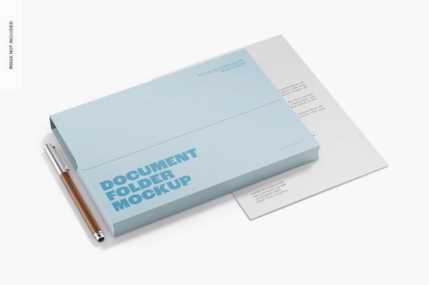 Document folder mockup, left view