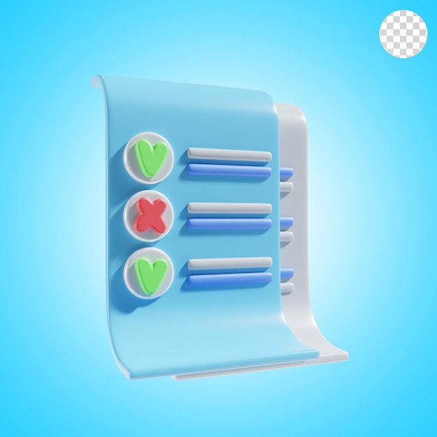 PSD document icon 3d illustration