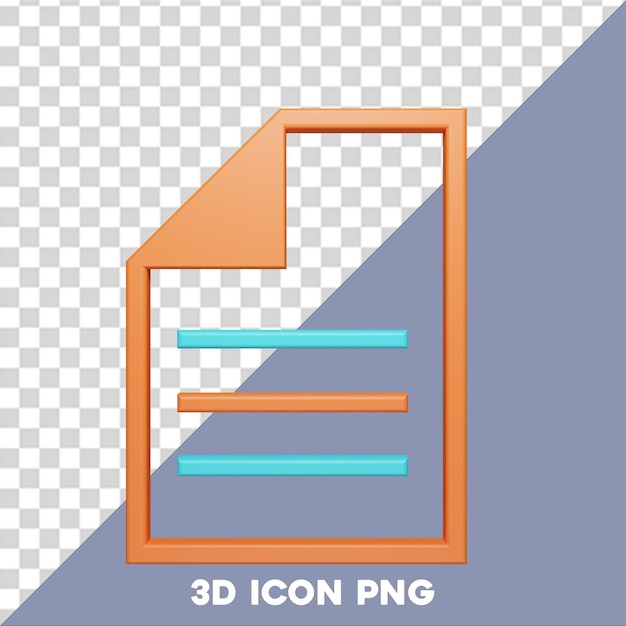 PSD Значок документа 3d png