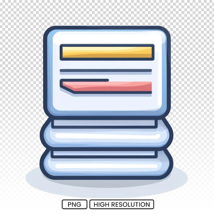PSD document icon in cartoon style isolated on or white transparent background vector illustration