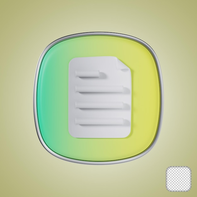 PSD document mobile app 3d icon