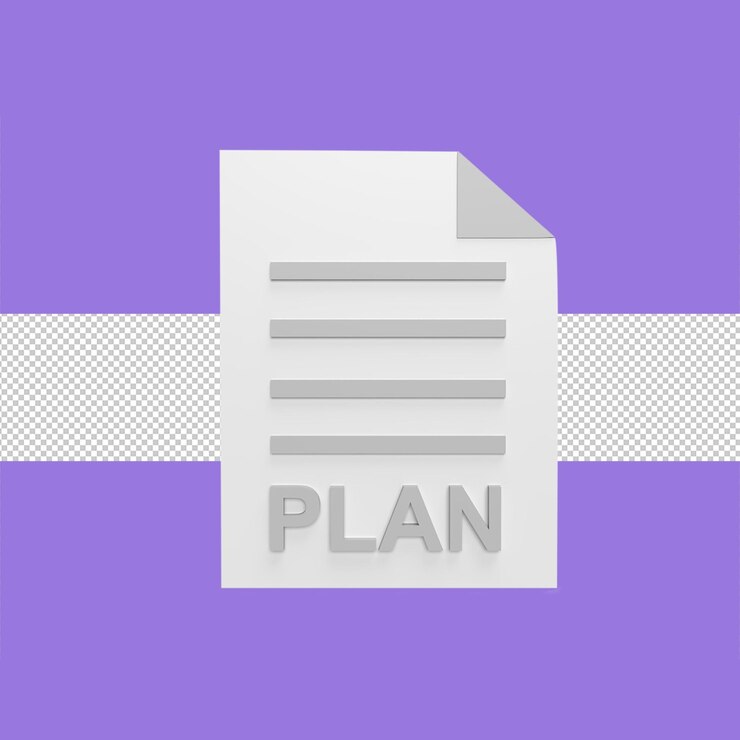 PSD document plan 3d icon model cartoon style concept render illustration