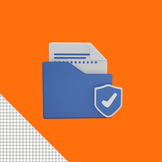 Document protection 3d icon