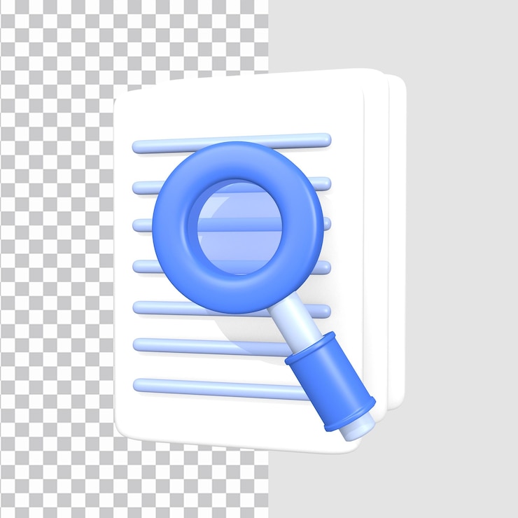PSD document search 3d business icon