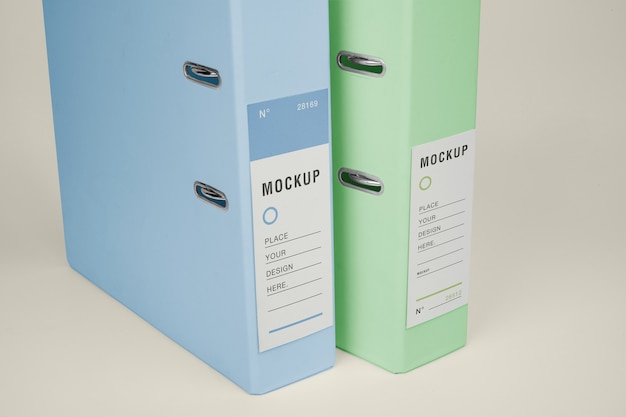 document storage folders with adhesive labels