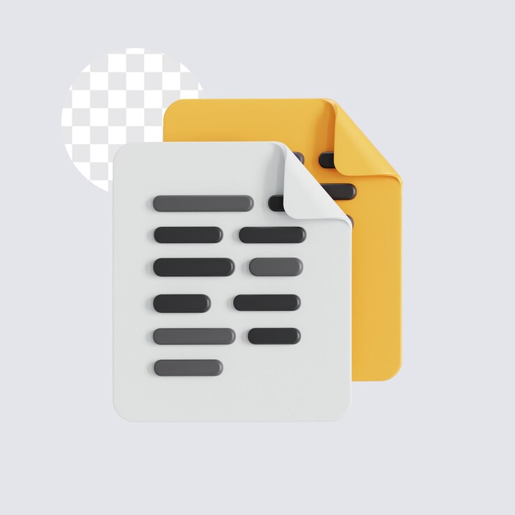 PSD documents 3d illustration