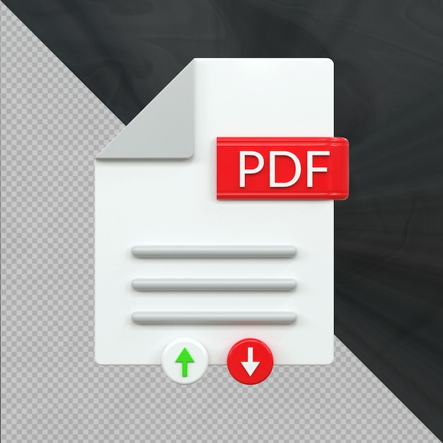 PSD ドキュメントファイル形式pdfアイコン3dスタイルuiアイコンダウンロードドキュメントコンセプト光沢のある3d