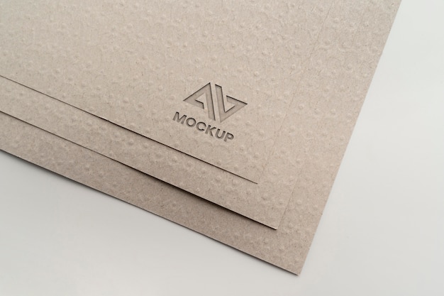 Documents with elegant mock-up logo design