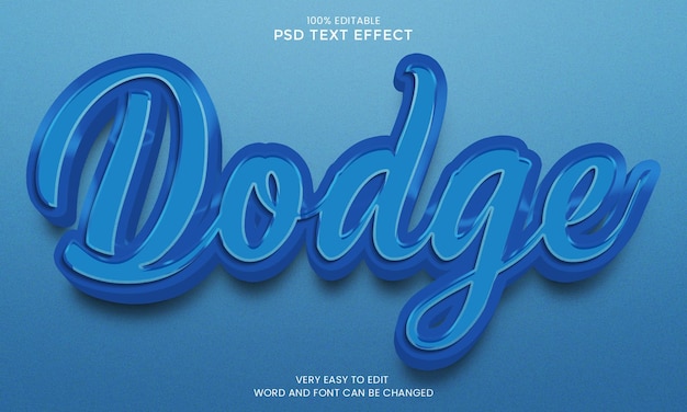 Dodge 3d text effect editable Dodge psd text effect