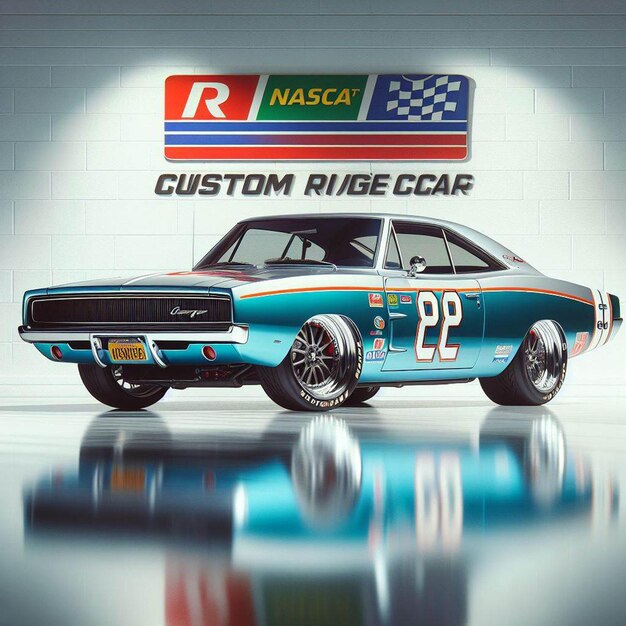 PSD dodge charger 1968 nascar racing car pic poster vintage di muscle car iperale