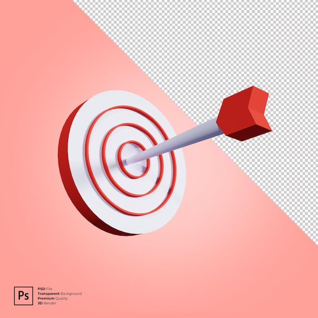 Doelpictogram 3d illustratie Premium Psd