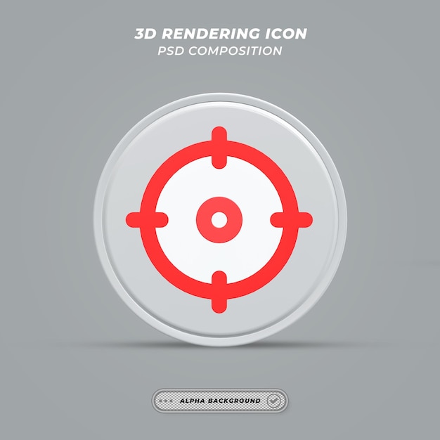 PSD doelpuntpictogram in 3d-rendering