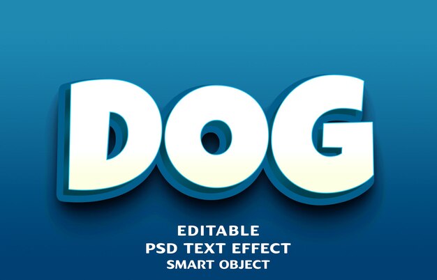 PSD dog 3d text effect design