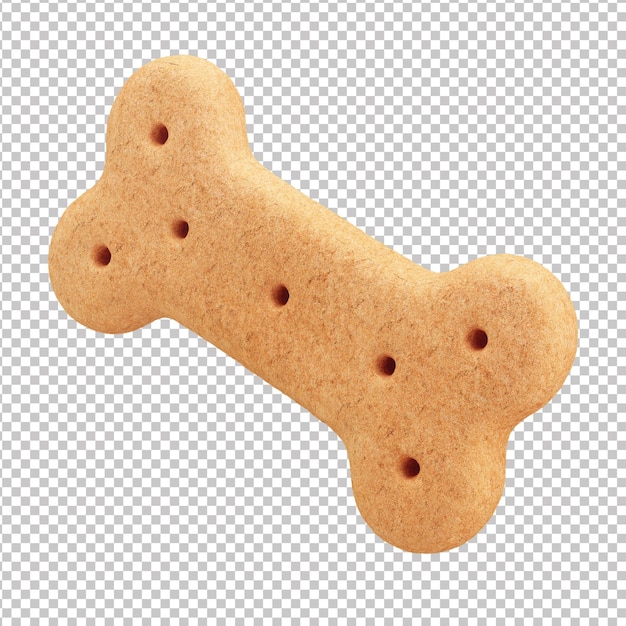 PSD dog biscuit in 3d with transparent background