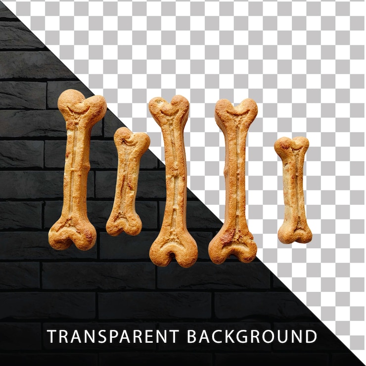 PSD dog bone on transparent background