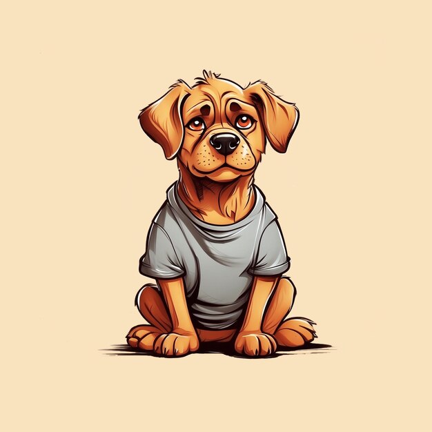 PSD dog cartoon style with a transparent background