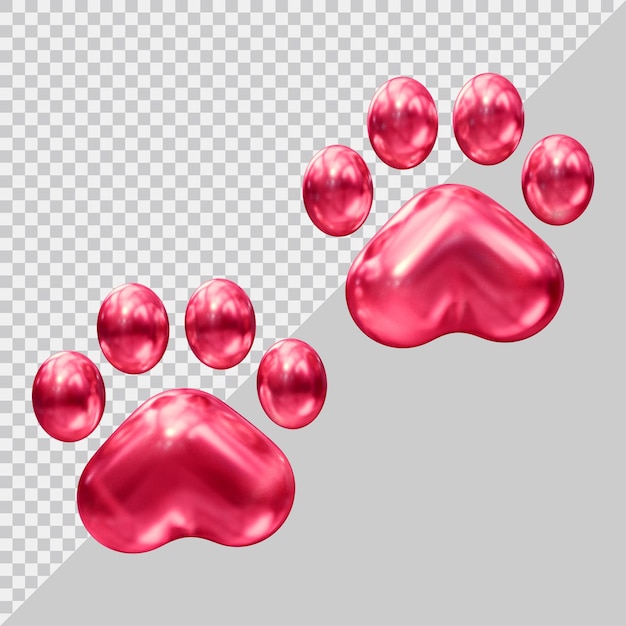 Dog or cat paw icon with 3d modern style