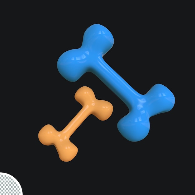 Dog chew bone 3d rendering isolated icon