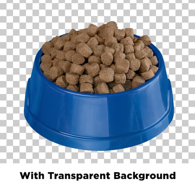 Dog Food in Blue Bowl with Transparent Background